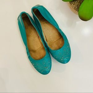Naturalizer Ballet Flat Shoe Turquoise Bling 7.5